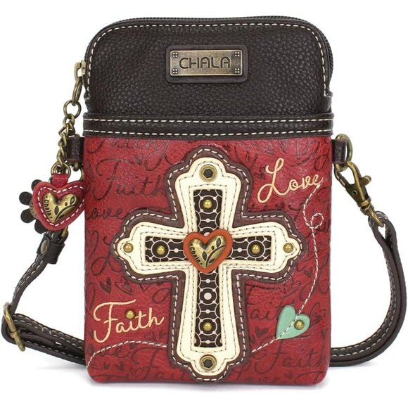 Vegan Leather Crossbody Cell Phone Bag with Adjustable Strap for Women - Picture 2 of 4